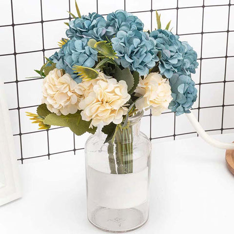 bouquet de mariée hortensia bleu