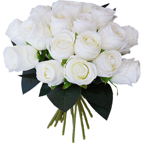 bouquet de rose blanche artificielle