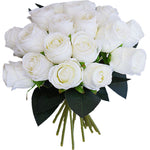 bouquet de roses blanches artificielles