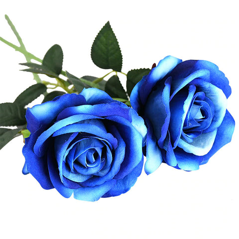 fleur artificielle rose bleu