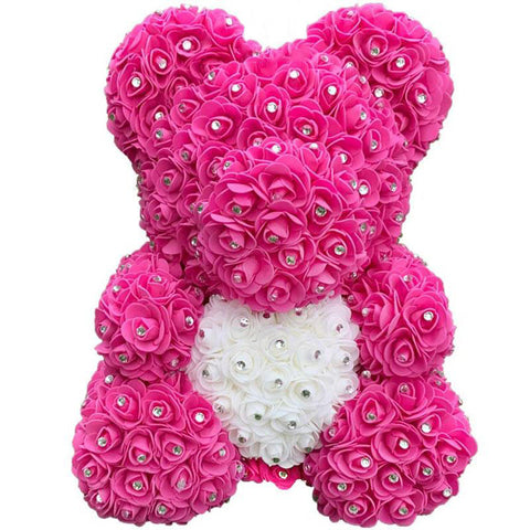 ours en peluche avec des roses