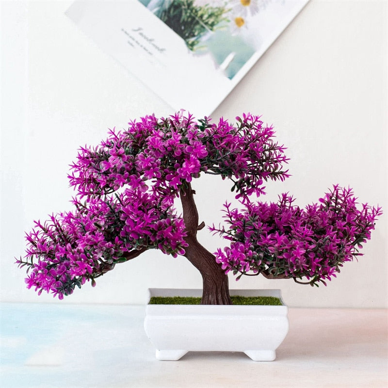 Mini Bonsaï Artificiel Cèdre Du Japon En Pot - Décoration Maison/bureau, 18x25 Cm, Sans Entretien
